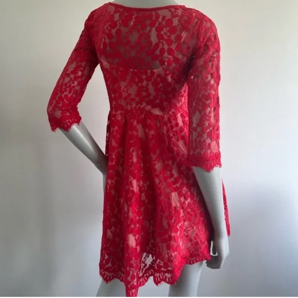 FREE PEOPLE| FLORAL MESH LACE DRESS - Picture 9 of 15